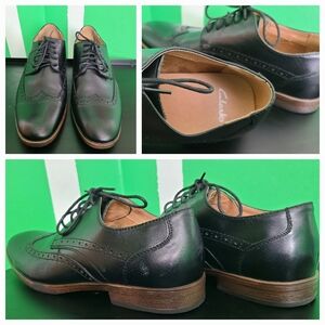 Clarks Cavasin Wing Black Leather Wingtip Oxford Shoes Men’s 8M